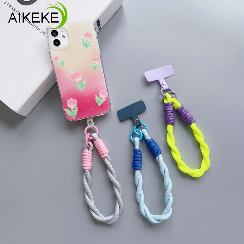 Phong Cách Hàn Quốc Đơn Giản Kinh Doanh Dây Buộc Thẻ ID Giá Đỡ Nylon Cổ Tay Bện Chống Mất Đa Năng Điện Thoại Di Động Dây Đeo