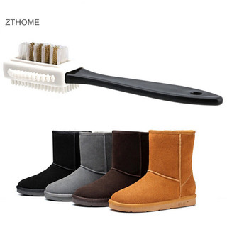 Bàn chải làm sạch 3 mặt ZTHOME Chic cho giày da lộn Nubuck Boot Cleaner HOT