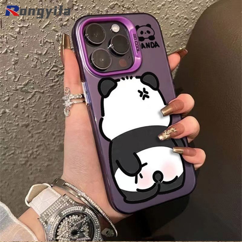 Ốp điện thoại họa tiết hoạt hình gấu trúc giận dữ cho Vivo Y03 Y200 Y200i Y38 T3X 5G V30 V29 Lite IQOO Z9 Turbo Z9X Z8 X100 Vỏ điện thoại dễ thương Cặp đôi vui nhộn Bảo vệ ống kính chống sốc Vỏ mềm