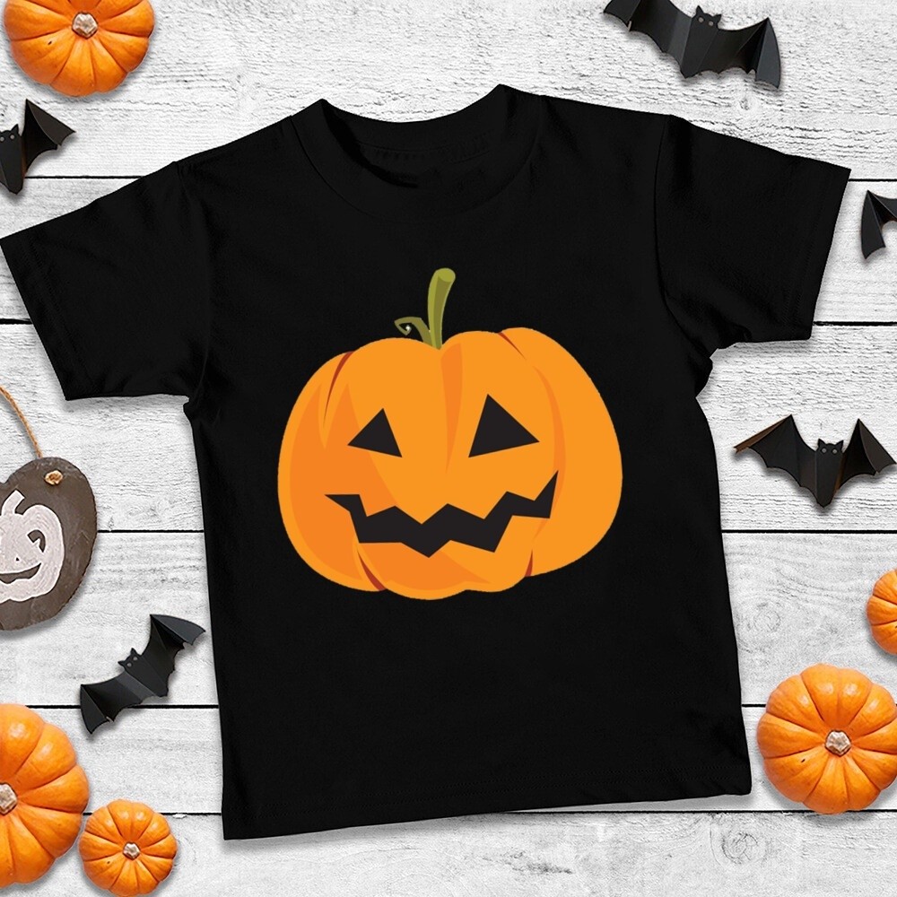 Halloween Pumpkin Children's T-shirt Fashion Girl Black Boy Halloween Party Costume