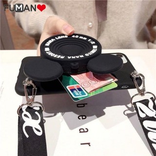 Có Ví Cho iPhone 16 15 14 8 7 6 6S Plus iPhone 16 15 14 13 12 11 Pro Max Xs Max XR X SE 2020 2022 Vỏ Điện Thoại Mềm 3D Camera Mickey Minnie Có Dây Buộc