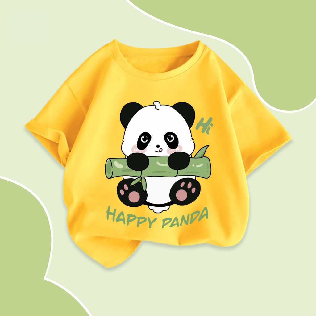 Thời trang và giản dị trẻ em T-Shirt Dễ Thương Gấu Trúc Vòng cổ ngắn sleept-áo sơ mi