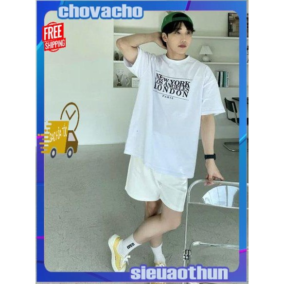 Áo thun Stee Cổ tròn LONDON PARIS Localbrand ICVCVNI Unisex
