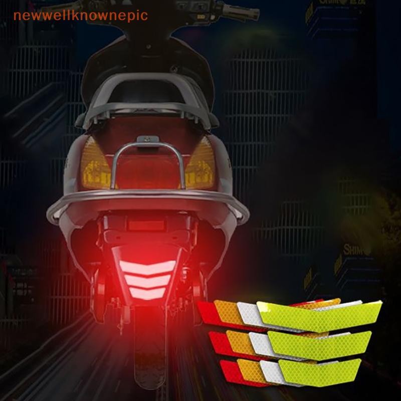 Newwellknownepic 6 Miếng Dán Xe Máy Cảnh Báo Phản Quang Hình Thang Mũi Tên Đuôi Xe Ô Tô Xe Đạp Đua Xe Thân Ốp Lưng Decal Băng Dính VN