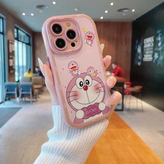 Ốp điện thoại Doremon đơn giản và phong cách cho iPhone 16 / 15 / 14 / 13 / 12 / X / 7 / 11 / Plus / pro Max Vỏ bảo vệ phồng mờ mềm bền chống rơi