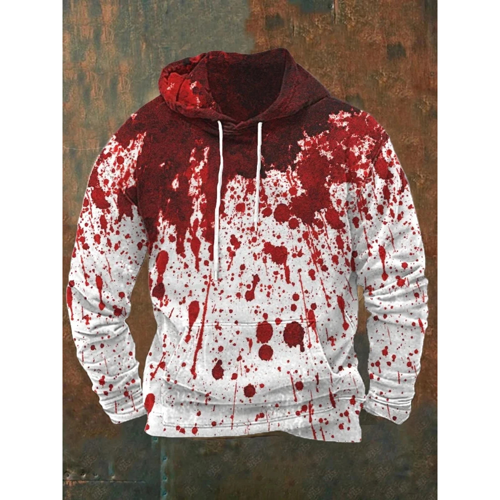 Nam Halloween Đẫm Máu Đồ Họa Áo Khoác Dài Tay Plus Kích Thước Chui Đầu Áo Khoác Nam Nữ Thể Thao Áo Quần Áo