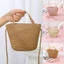 Túi xách ống hút CHEESELY, Túi rơm màu tinh khiết, Túi xách thủ công thời trang cho trẻ em