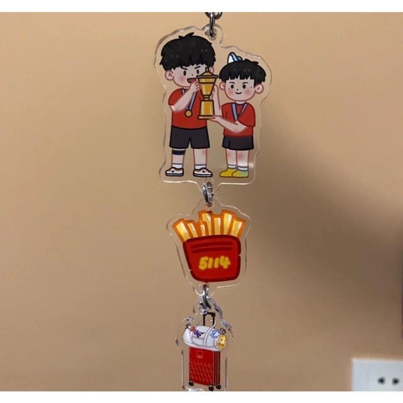 ✨Sản phẩm mới✨Phong Cách Mới Tự Chế Shatou 4 Sun Yingsha Wang Chuqin Móc Khóa Túi Acrylic Giá Trị Cao Trang Trí Mặt Dây Chuyền✨Sự kiện✨
