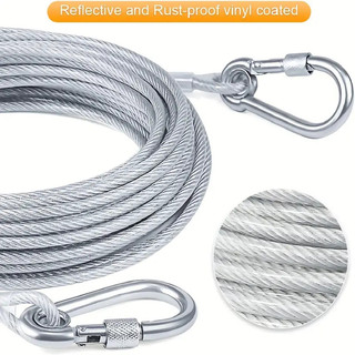 Phụ kiện phụ kiện / Mở rộng 3m 9m 15m Thép không gỉ Chó Chống Cắn Dây Xích Chó Lực Kéo Dây Thép Chó Lớn Dây Bu Lông Dây Xích Chó