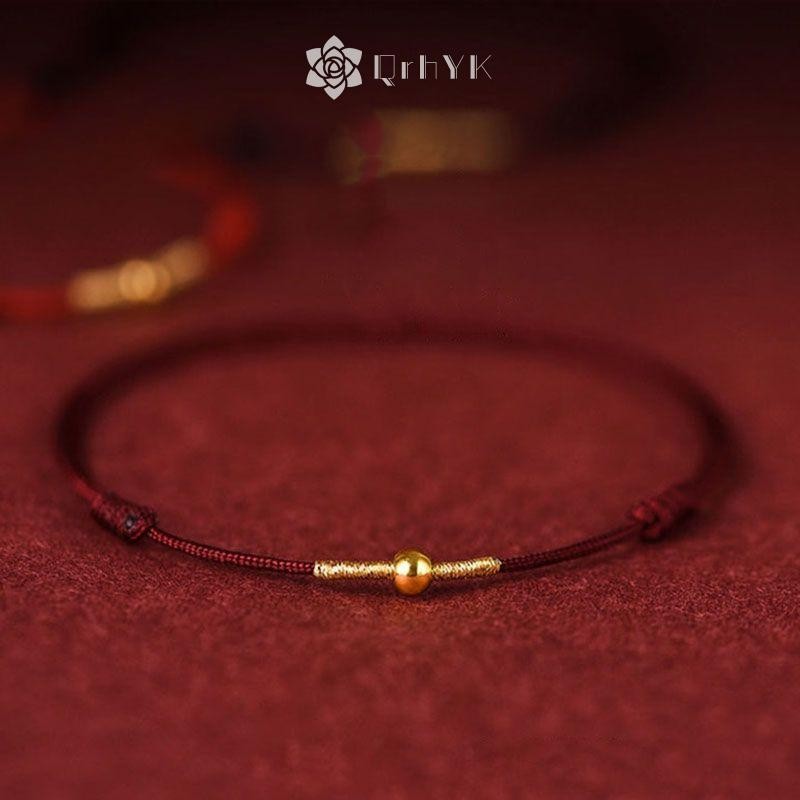 Qrhyk Thời Trang Handmade Vòng Tay Dây Đỏ May Mắn Lắc Tay Nam Nữ Người Yêu Bạn Thân Nhất Vòng Tay May Mắn Vòng Chân Kích Thước Điều Chỉnh Mới