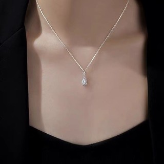 S925 Sterling Bạc Giọt Nước Vòng Cổ Đơn Giản Thời Trang Nữ Món Quà Trang Sức