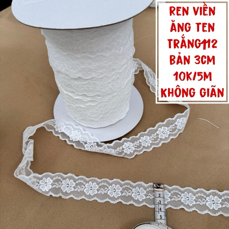 Viền ren thô, -viền ăng ten trang trí màu trắng,viền áo,váy | Shopee ...