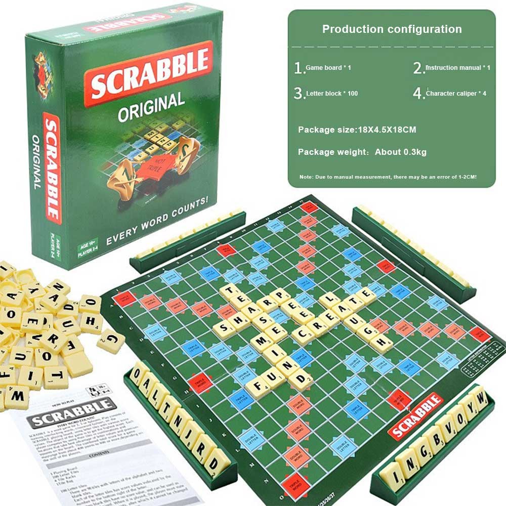 Scrabble Word Matching Board Game Letter Card Game Educational Spelling Toy