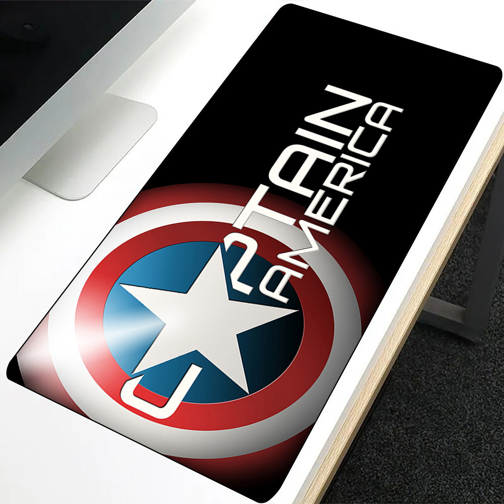 Siêu Anh Hùng Captain America Mousepad HD In Máy Tính Game Thủ Khóa Cạnh Chống Trơn Trượt Miếng Lót Chuột XXL90x40cm Bàn Phím PC Để Bàn Pad