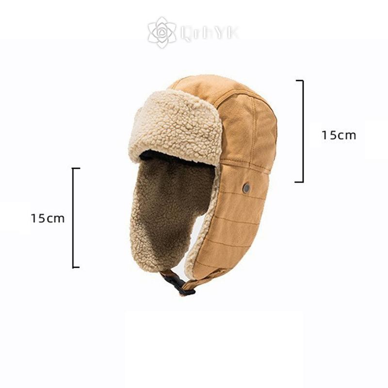 Qrhyk er Mũ Nam Nữ Dày Ấm Áp Nga Chống Gió Mũ Thời Trang Nam Nữ Mùa Đông Mũ Earflap Trượt Tuyết Mũ Mới