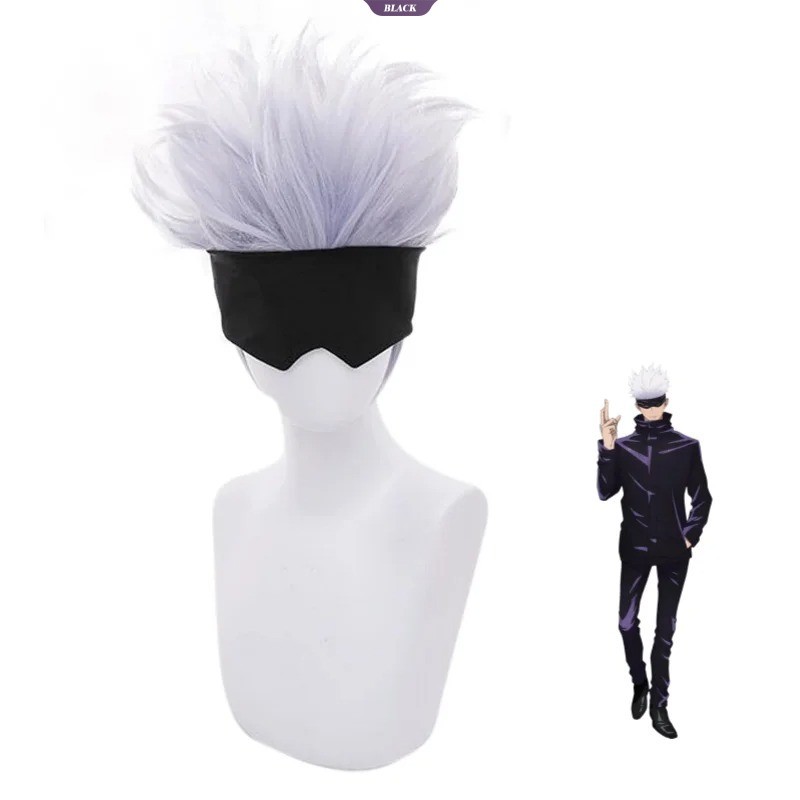 Anime Jujutsu Kaisen Satoru Gojo Cosplay Tóc Giả Chịu Nhiệt Tổng Hợp Tóc Giả Hallowen Đảng Tóc Giả [BL]