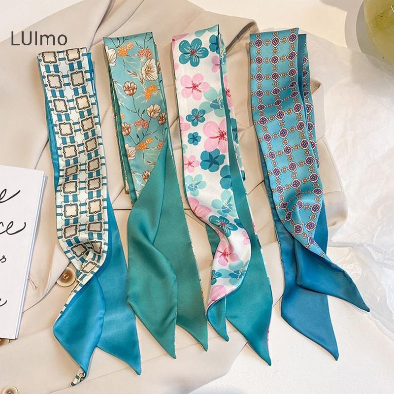 Luimo Khăn Lụa Xanh Ánh Sáng Sa Kẻ Sọc Thời Trang Đơn Giản Hoa Mỏng Tươi Mũ Dành Cho Nữ Quà Tặng sành điệu SBS