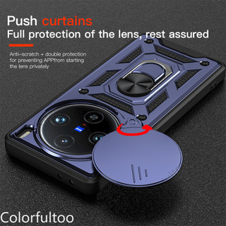 Ốp bảo vệ ống kính máy ảnh trượt siêu kéo Vivo X300 X200 X100 Pro X200FE X300Pro X300FE Vỏ điện thoại Vỏ giáp cứng Vỏ chống sốc Giá đỡ Giá đỡ mặt sau