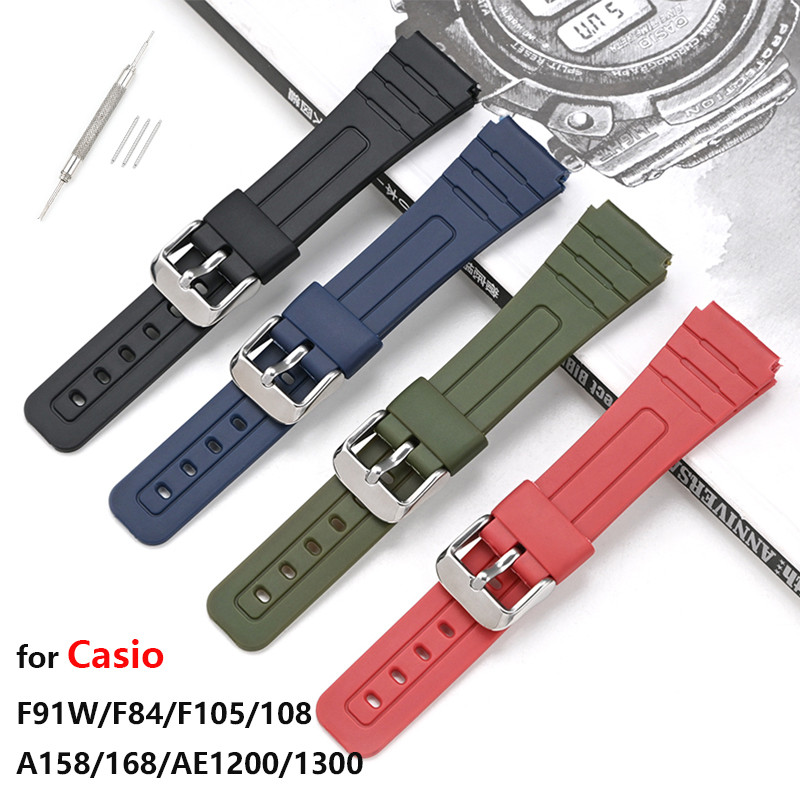 Cinturini Orologio Uomo Cinturino TPU Per Casio F-91W E Altri Modelli Ricambio Blu Con H 496367