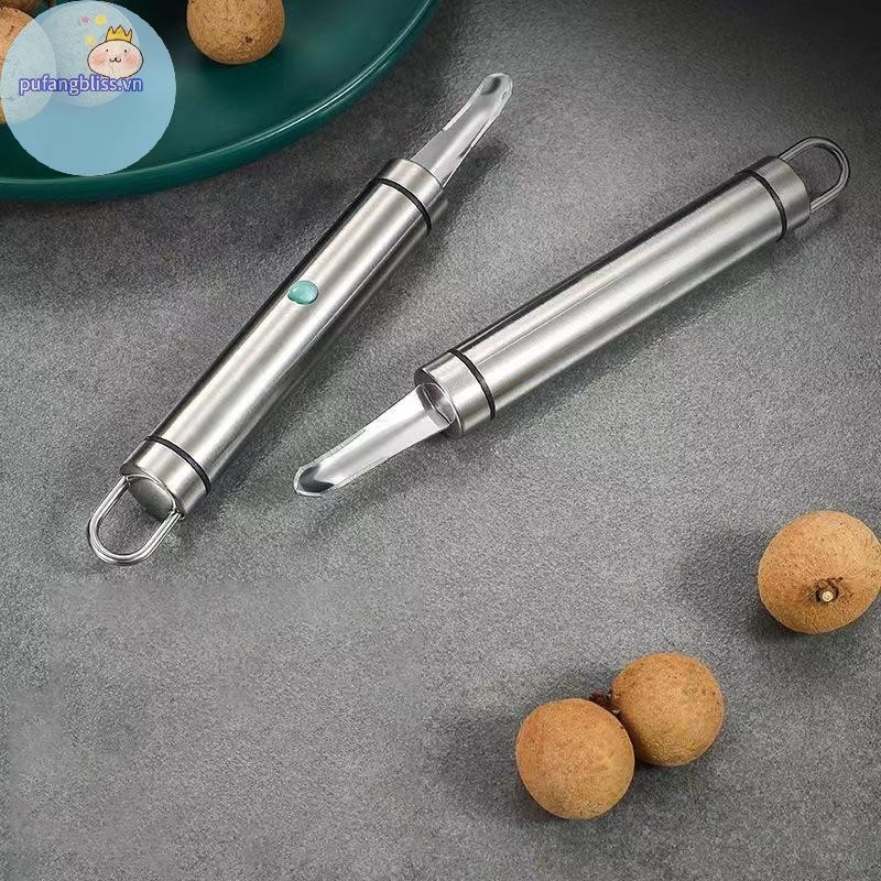 Pufangbliss 1 Dụng Cụ Tẩy Longan Lê Litchi Tẩy Trái Cây Corer Cho Nhà Hàng Gia Đình Nhà Bếp Tiện Ích (Thép Không Gỉ) VN