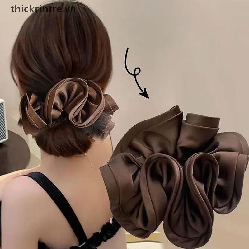 Thi Retro Thanh Lịch Pháp Dây Buộc Tóc Thời Trang Tính Khí Đuôi Ngựa Scrunches Dành Cho Nữ Bé Gái Đơn Giản Đa Năng Phụ Kiện Tóc Quà Tặng VN