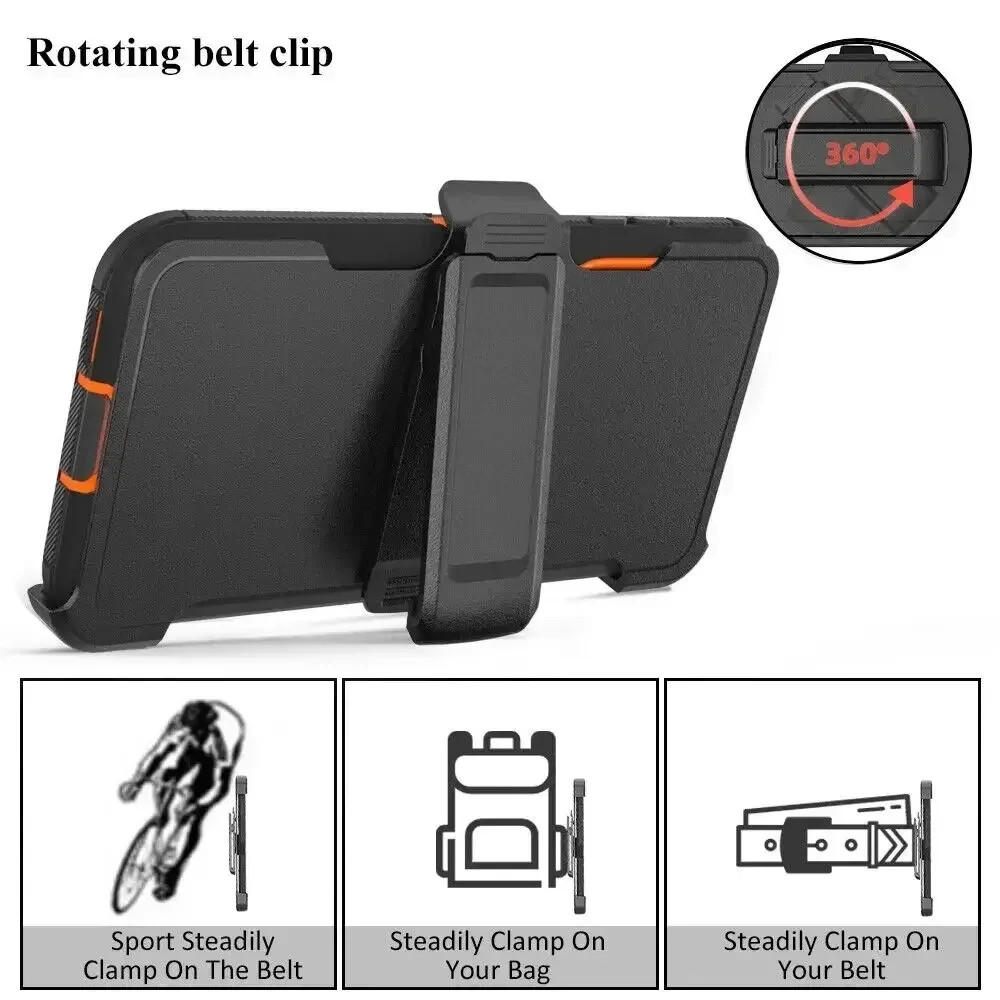 Vỏ giáp chắc chắn 3IN1 có kẹp cho Samsung Galaxy S26 S25 S24 S23 Ultra Plus FE A06 A16 A55 A35 A25 A15 5G PC + TPU Otter Cover Box