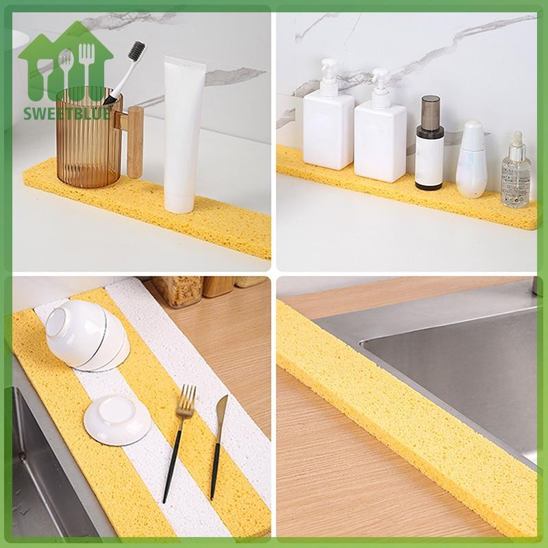 SWEET Bồn Rửa Nhà Bếp Splash Guard Bọt Biển Có Thể Điều Chỉnh Món Ăn Sấy Thảm Phòng Tắm Bồn Rửa Nước Bắt Thảm Thấm Hút Mặt Bàn Bảo Vệ n
