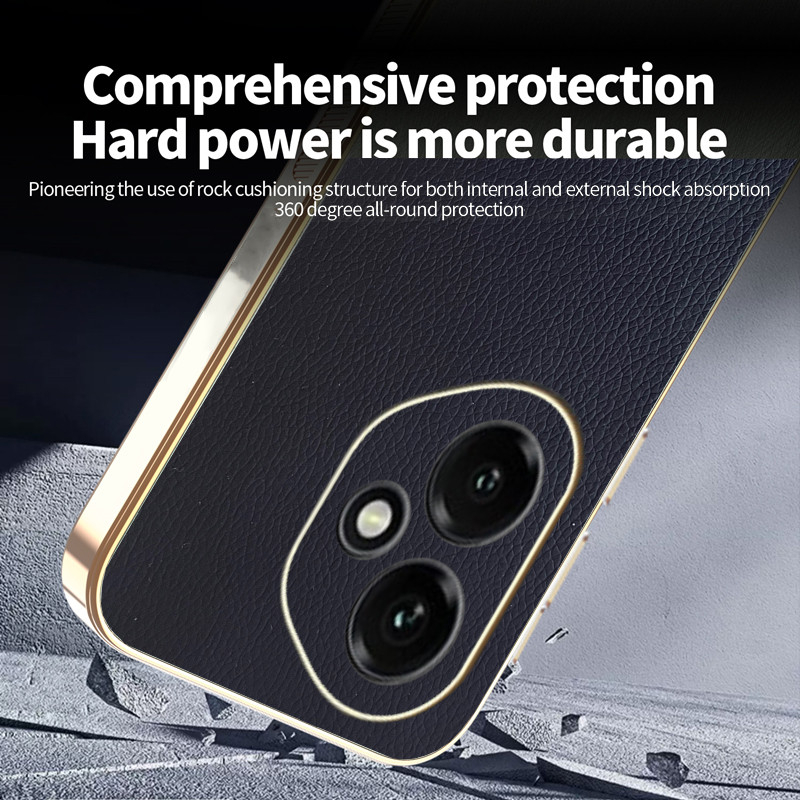 Ốp YJD Cho Honor 400 Pro 400Lite Da Màu Trơn Siêu Mỏng Mạ Điện Cạnh Chống Rơi Vỏ Điện Thoại