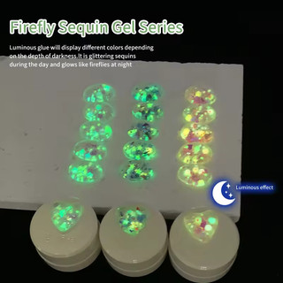 ANNIES Halloween Sơn móng tay dạ quang Sơn móng tay 5ml Sequin Gel Firefly Sơn móng tay