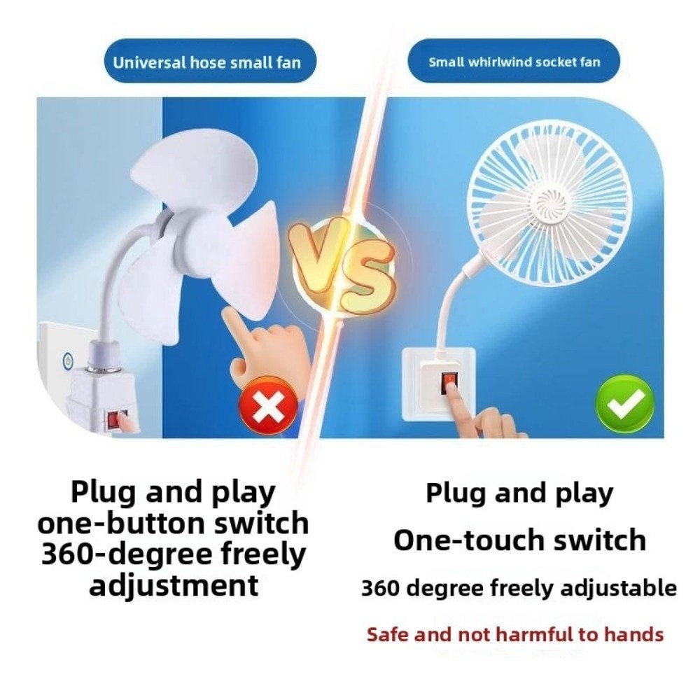 Quạt ổ cắm SIMPLEAID, Quạt làm mát thiết kế phích cắm 3 công cụ tiết kiệm năng lượng, Quạt hoạt động yên tĩnh có thể điều chỉnh 360 độ USB-Powered sử dụng mùa hè