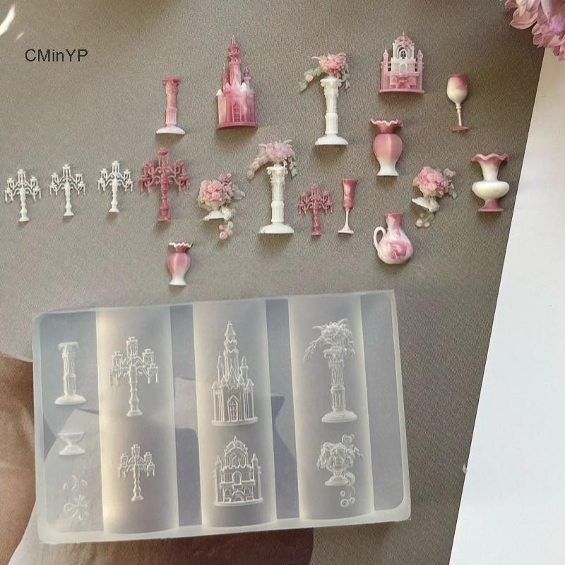 CyinYP Khuôn silicon 3D tạo móng hoa nơ, khuôn mẫu trong suốt, dùng cho nghệ thuật DIY, dụng cụ dập trang trí