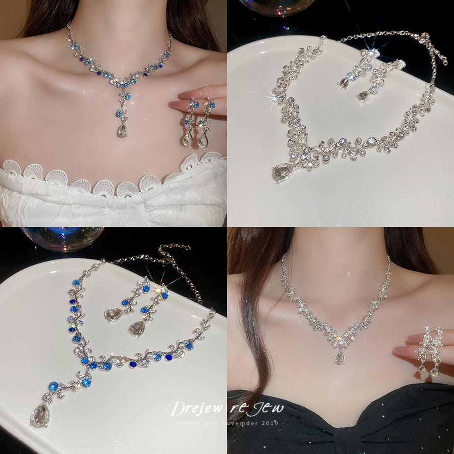 DREZEW Vòng cổ tua rua hoa đính kim cương - Sang trọng nhẹ nhàng