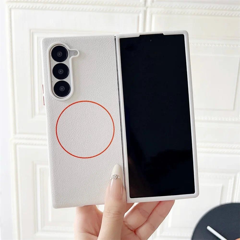 Ốp Điện Thoại Cứng Chống Sốc Cho Samsung Galaxy Z Fold 7 6 5 Fold7 Fold6 Fold5 5G Da PU Bảo Vệ