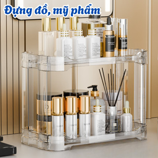 (SẴN) Kệ Đựng Mỹ Phẩm Để Bàn Trong Suốt 3 Tầng MAISON, Giá Để Đồ Nhà Tắm Đa Năng Tiện Lợi Có Lỗ Thoát Nước Chống Ẩm Mốc