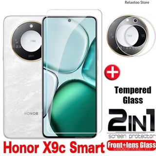 Kính cường lực cong 3D HonorX9C Smart 5G 2in1 cho Honor X9C Smart X9CSmart HonorX9CSmart 5G 4G Kính bảo vệ màn hình ống kính máy ảnh phía sau HB6Q
