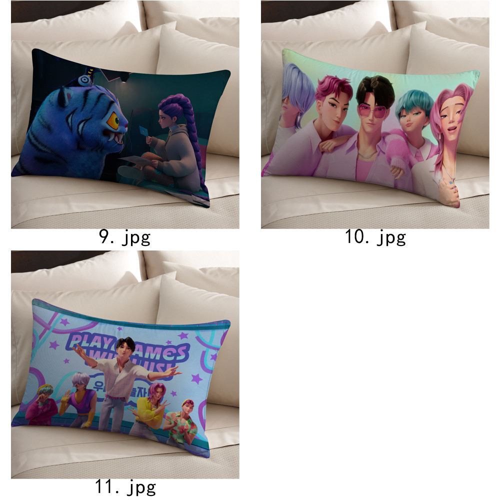 Vỏ gối hình chữ nhật KPop Demon Hunters Vỏ gối Polyester in một mặt (Không có lõi)