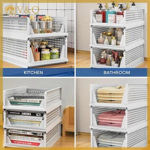 Littleloves1 Ngăn Kéo Bảo Quản Quần Áo Dung Tích Cao Có Thể Gập Lại Hộp Bảo Quản Bằng Nhựa Hộ Gia Đình Có Thể Xếp Chồng Tổ Chức Ngăn Kéo Phụ Kiện Gia Đình EN