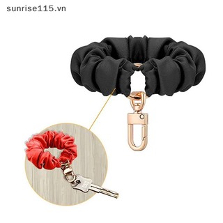 SSVN Sleek Móc Khóa Trang Trí Với Dây Đeo Tay Có Thể Điều Chỉnh Da Scrunchie Móc Khóa Dây Đeo Cổ Tay Co Giãn Cho Nữ.
