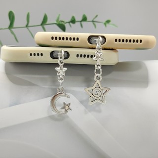 Điện Thoại Di Động Chống Bụi Cắm Tự Làm Hợp Kim Thời Trang Ngôi Sao Rỗng Mặt Dây Chuyền Nhỏ Lỗ Điện Thoại Di Động Chống Bụi Cắm