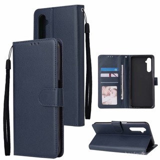 Ốp Lưng Cho Realme 6 5 5i 5s 6i 3 x2 Pro XT X50 C3 Ốp Lưng Điện Thoại Flip Cover pu Ví Da Có 3 Thẻ Túi Ảnh TPU Silicon