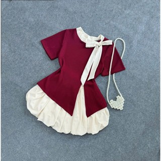 Áo Thun Bigsize Nữ Cổ Tròn Phối Nơ Nữ Tính Vạt Xẻ Ngắn Tôn Dáng Tiểu Thư Cho Chubby A251