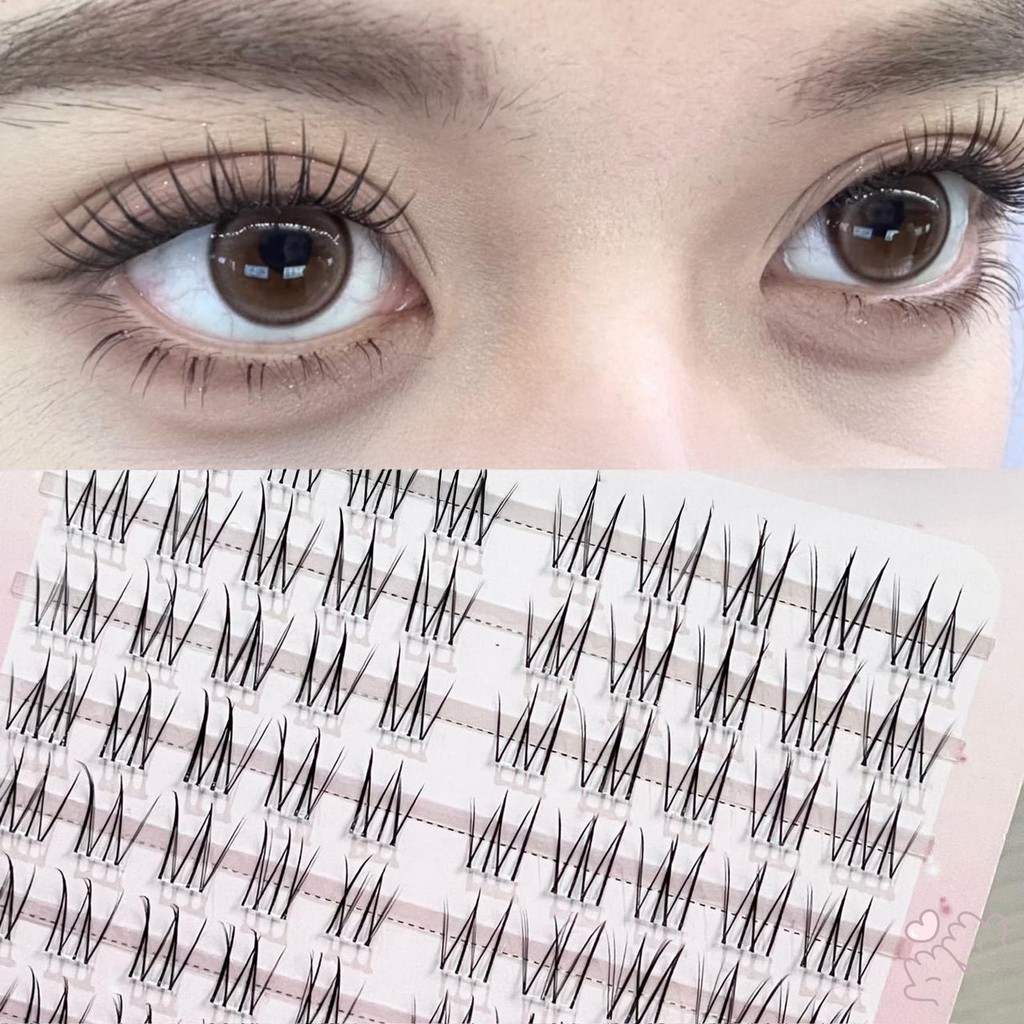 IOIIK 3/6/10 hàng--lông mi giả Nối dài lông mi liền mạch dày đặc 3D DIY Wispy Fluffy Lash Extension cho công việc Sinh nhật tiệc và du lịch