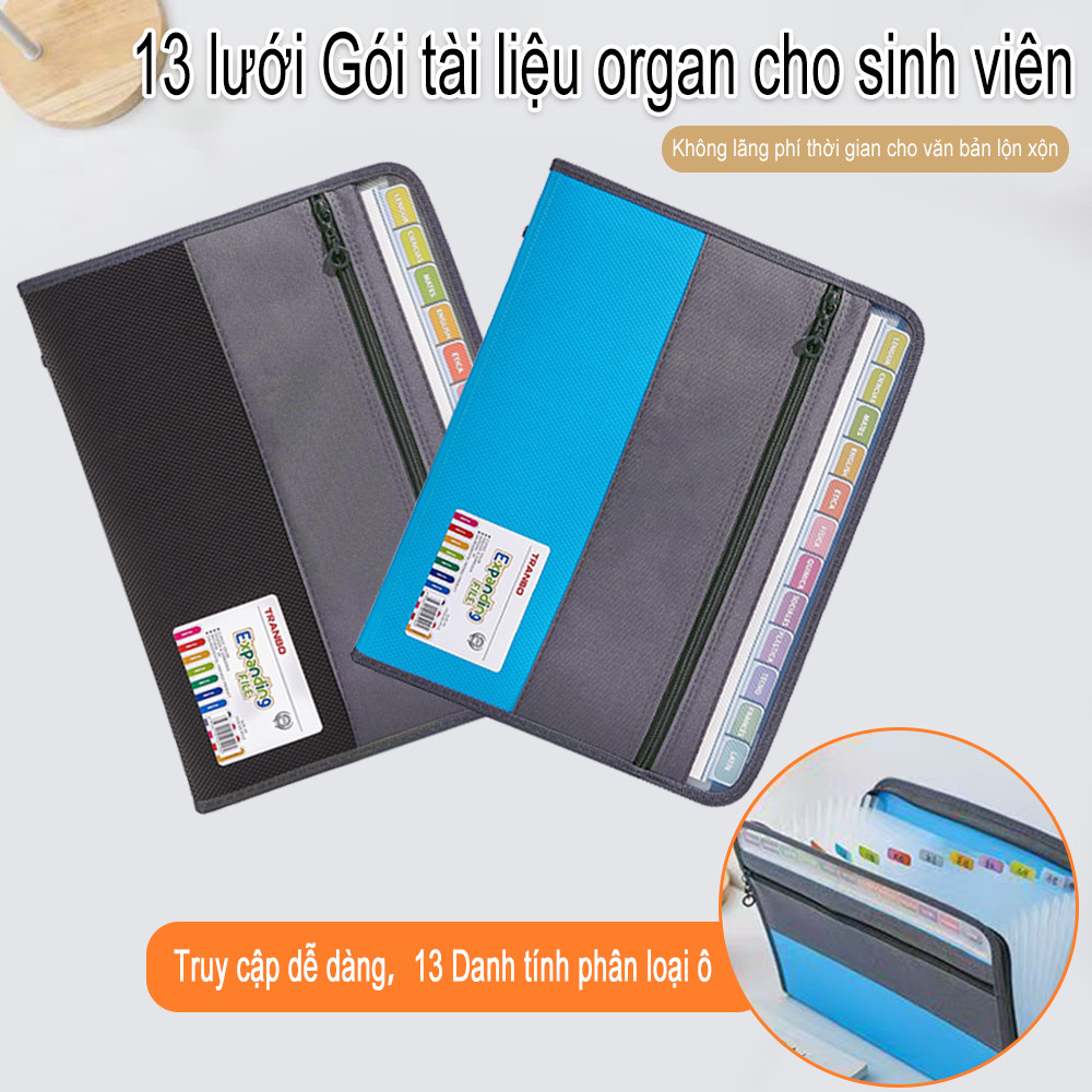 Bag of office A4 documents with Zipper key multiple classification