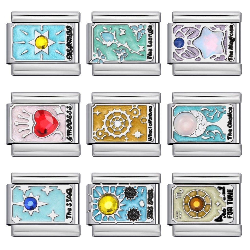 Tarot Series Ý Mô-đun Vòng tay DIY Thép không gỉ đàn hồi nối vòng tay quyến rũ