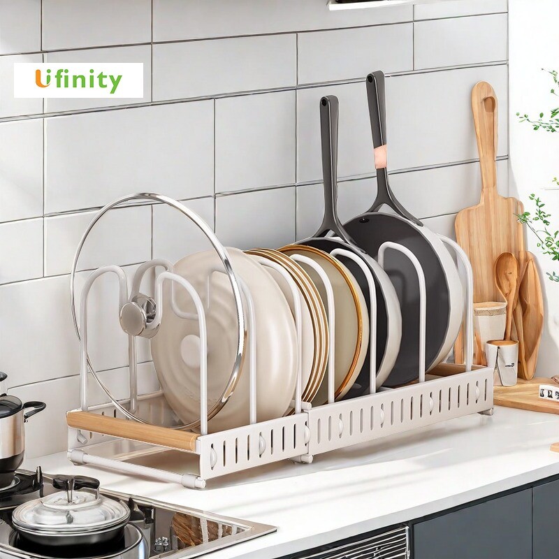 Lifinity Kệ Bếp Đa Năng 2in1Kết Hợp Giá Úp Nồi & Kệ Đỡ Nắp Dễ Dàng Lắp Đặt