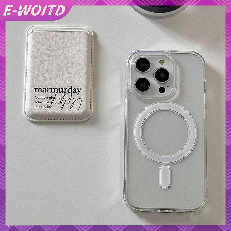 E-WOITD Đơn Giản Từ Điện Thoại Lưng Đựng Thẻ Dành Cho IPhone 15 14 13 12 Cho Magsafe Ví Khe Cắm Túi Cho Thẻ ID Thẻ Ngân Hàng HNVN