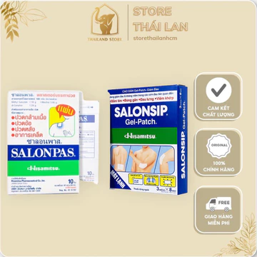 [CHÍNH HÃNG] Cao Dán Giảm Đau Salonpas/Salonsip Chính Hãng – Giảm Nhức Mỏi, Hỗ Trợ Bong Gân, Đau Lưng - HỘP 10 GÓI