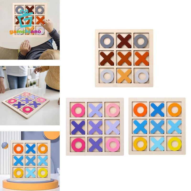 Gamchiano Tic TAC Toe Board Game Family Board Game Tabletop Blocks Noughts và Crosses cho
