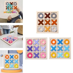 Gamchiano Tic TAC Toe Board Game Family Board Game Tabletop Blocks Noughts và Crosses cho