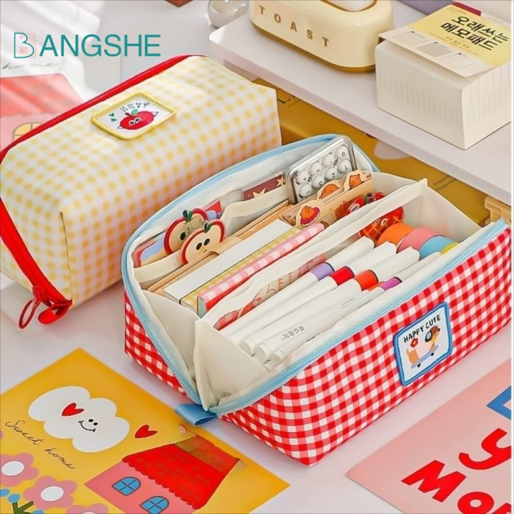 Hộp đựng bút chì lăng kính BANGSHE, Hộp đựng máy tính để bàn Túi văn phòng phẩm lưới thẩm mỹ, Phong cách Hàn Quốc dễ thương Ins Style Dung tích lớn Túi đựng bút chì Dopamine Giá đỡ văn phòng phẩm